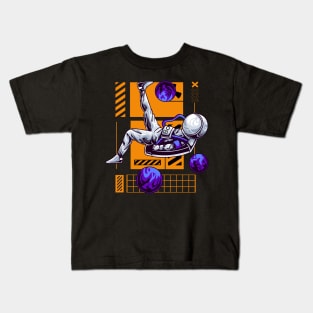 overhead kick in space Kids T-Shirt